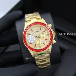 Rolex Daytona 126598TRU Yellow Gold Ruby Bezel Diamond Pave