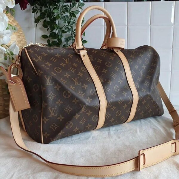 Brown Duffle Pu Leather Handbag For Women