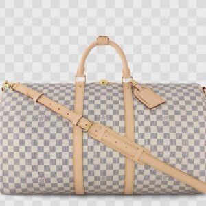 Louis Vuitton Pre-Owned 2021s Keepall Bandouliere 55 Damier Azur Boston Bag | White