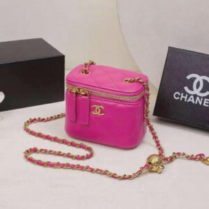 Chanel Small Vanity Case in neon pink