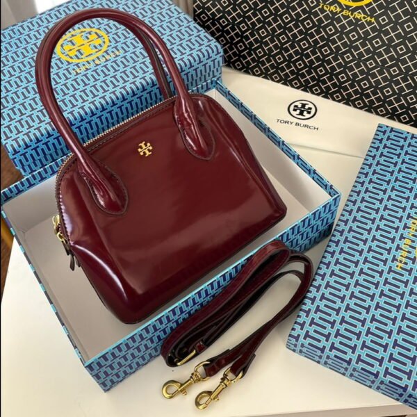 Tory Burch Emerson Shoulder Bag 147940 In Royal Burgundy