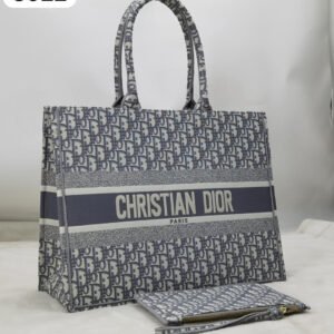 Dior Oblique Embroidered Book Tote Bag Large