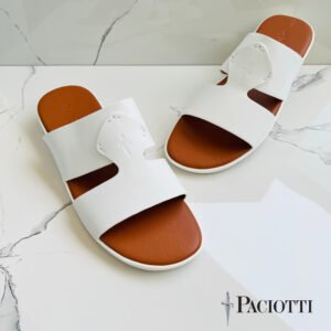 PACIOITTI® Men’s Sandal - White with Brown Sole