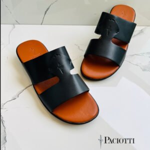 PACIOITTI® Men’s Sandal - Black with Brown Sole