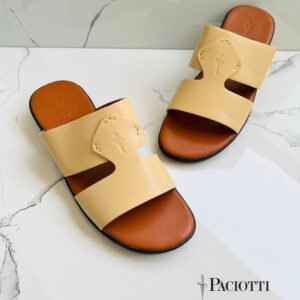 PACIOITTI® Men’s Sandal - Cream with Beige Sole