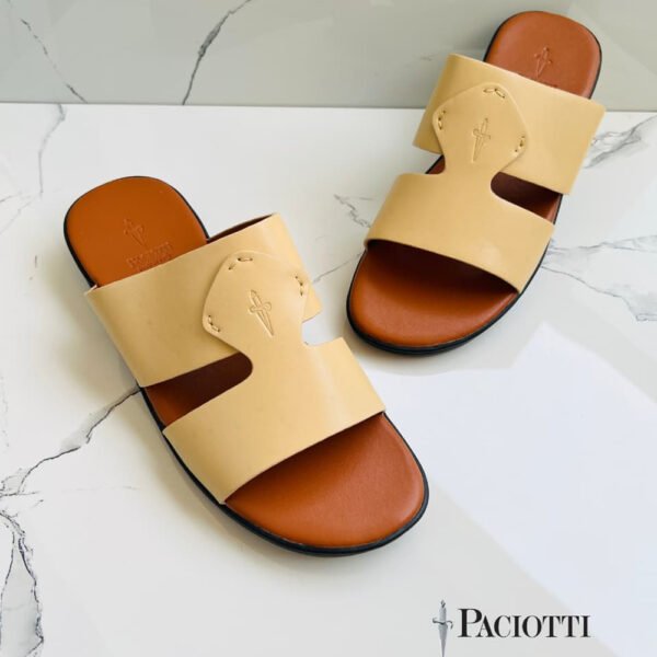 PACIOITTI® Men’s Sandal - Cream with Beige Sole